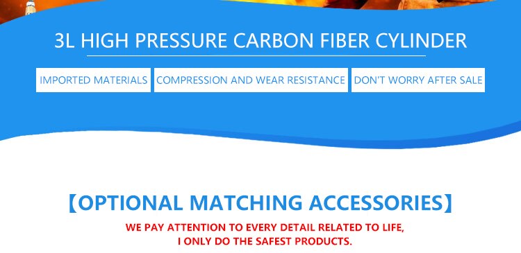 AC102301 Pcp 3L Air Tank Hp 4500Psi Carbon Fiber Gas Scuba Cylinder With Gauge Valve And Filling Station Underwater Hunting