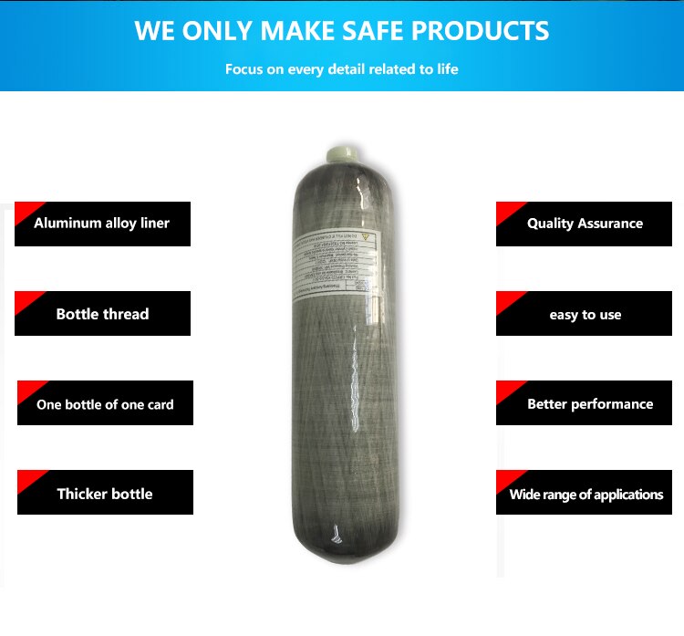 AC102301 Pcp 3L Air Tank Hp 4500Psi Carbon Fiber Gas Scuba Cylinder With Gauge Valve And Filling Station Underwater Hunting