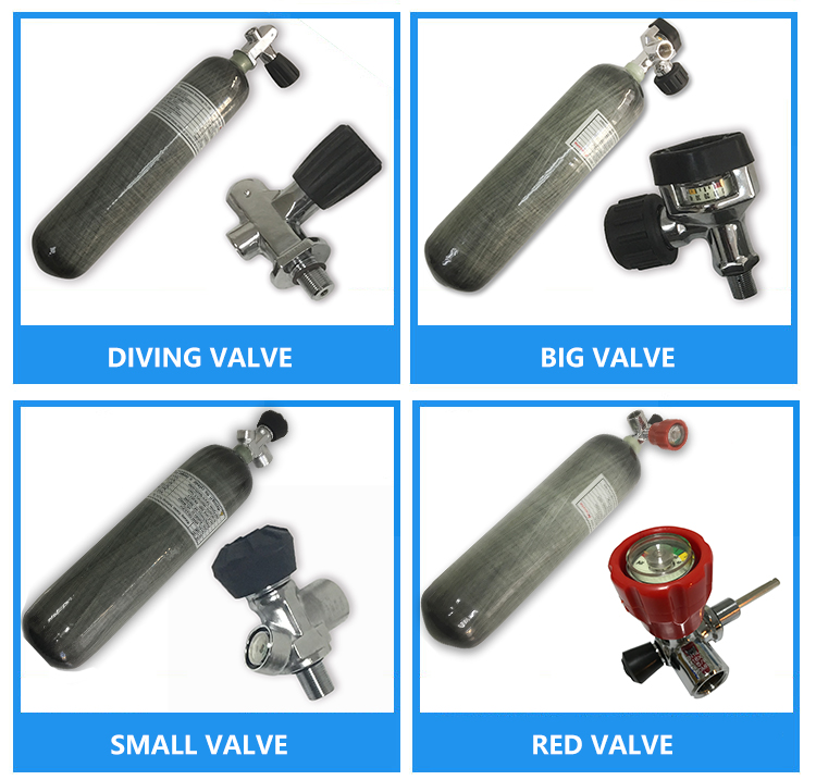 AC10311 3L 4500Psi Pcp Carbon Fiber Air Tank/Gas Cylinder Airforce Condor Red Valve Balloon With Compressed Air Cylinder Pcp