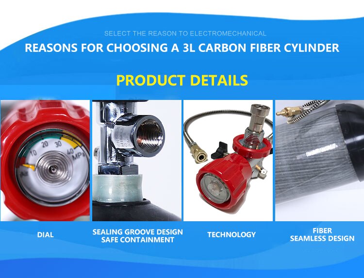 AC10311 3L 4500Psi Pcp Carbon Fiber Air Tank/Gas Cylinder Airforce Condor Red Valve Balloon With Compressed Air Cylinder Pcp