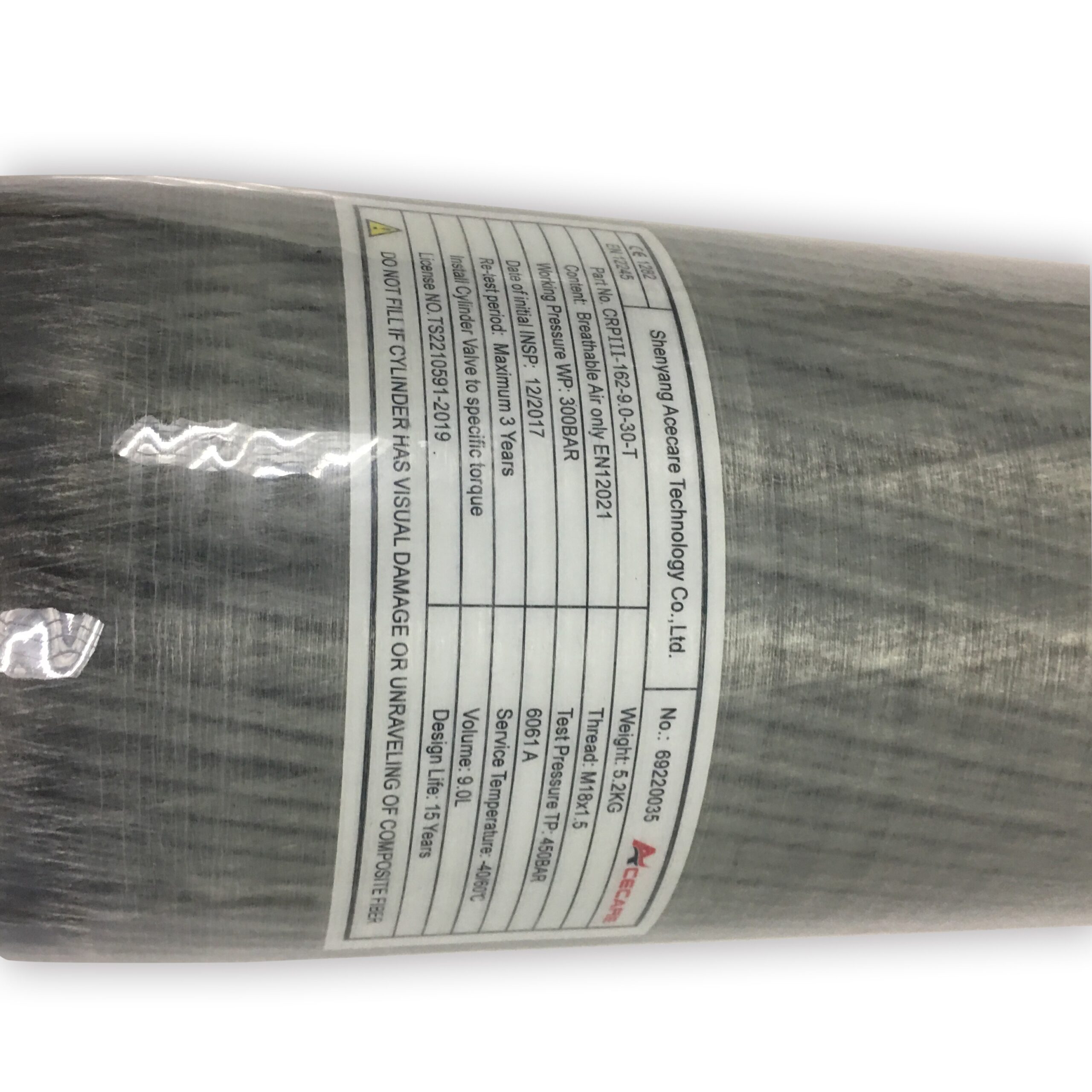 Acecare 9L Carbon Fiber Cylinder 4500Psi Hpa CE Scuba Tank & Valve & Filling Station Pcp Air Rifle/Airforce/Condor For Hunting