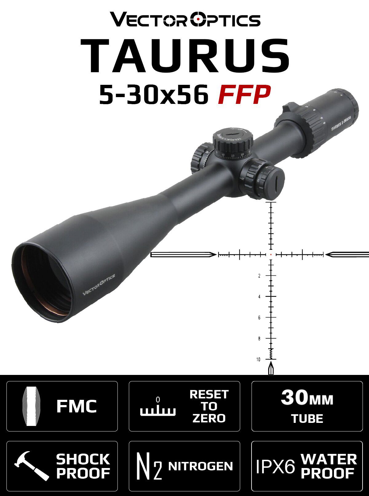 Vector Optics Taurus 5-30x56 First Focal Plane Military Tactical Riflescope Reticle High Quality Long Range Hunting Scope Vector Optics Taurus 5-30x56 First Focal Plane Military Tactical Riflescope Reticle High Quality Long Range Hunting Scope