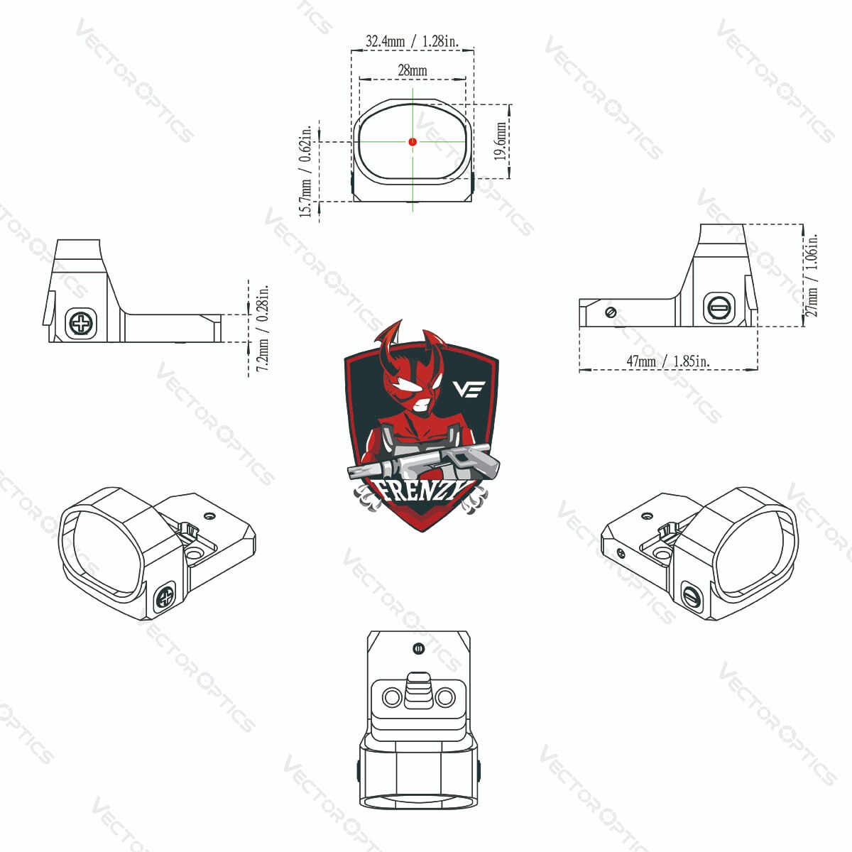 Vector Optics Frenzy-X 1x20x28 Red Dot Scope Handgun Pistol Collimater Sight 3MOA IPX6 Fit GLOCK 17 19 9mm AR15 M4 AK Shotgun Vector Optics Frenzy-X 1x20x28 Red Dot Scope Handgun Pistol Collimater Sight 3MOA IPX6 Fit GLOCK 17 19 9mm AR15 M4 AK Shotgun