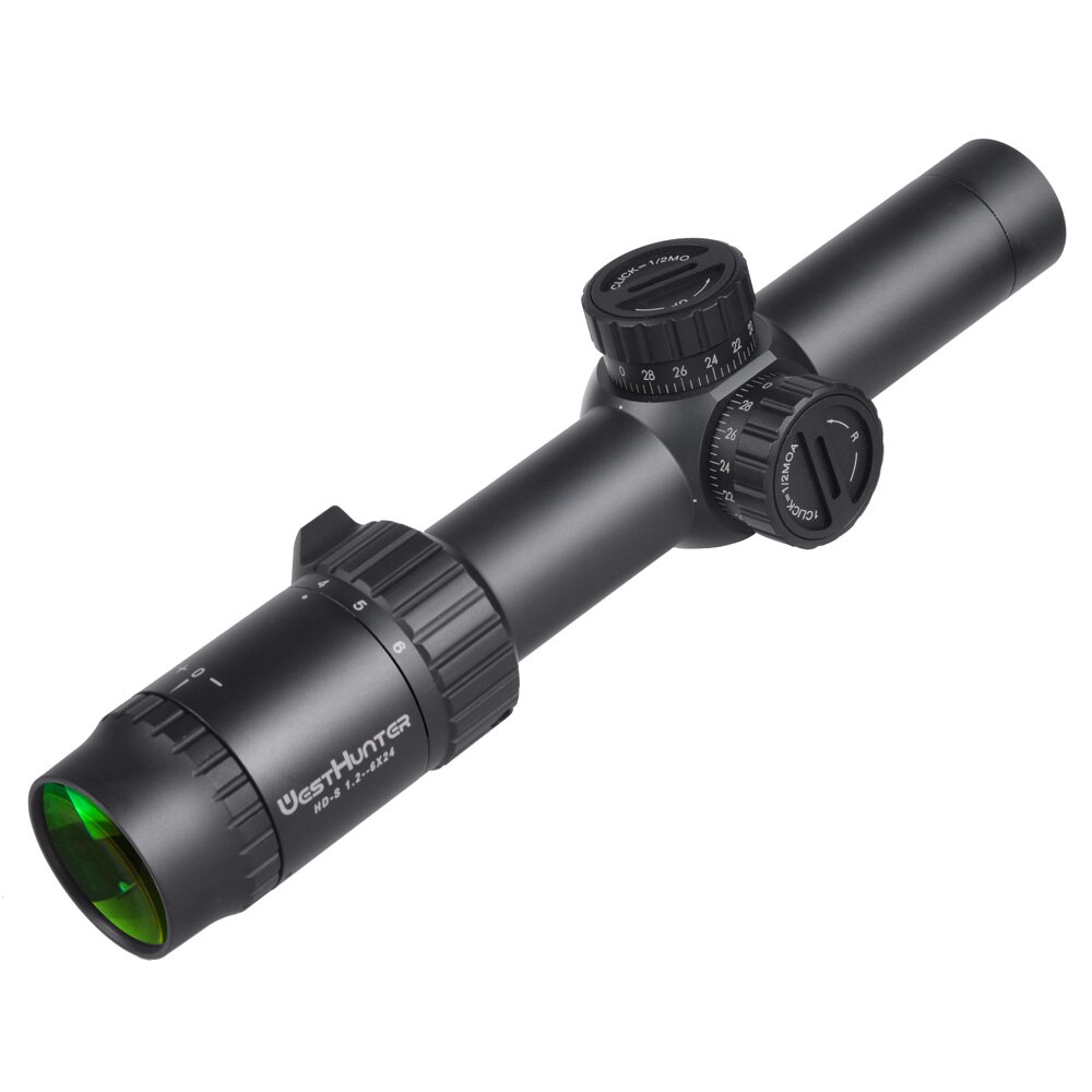 WestHunter HD-S 1.2-6X24 Compact Scope Mil Dot Reticle Airsoft Hunting Riflescopes Turret Reset Lock Tactical Optical Sight .223