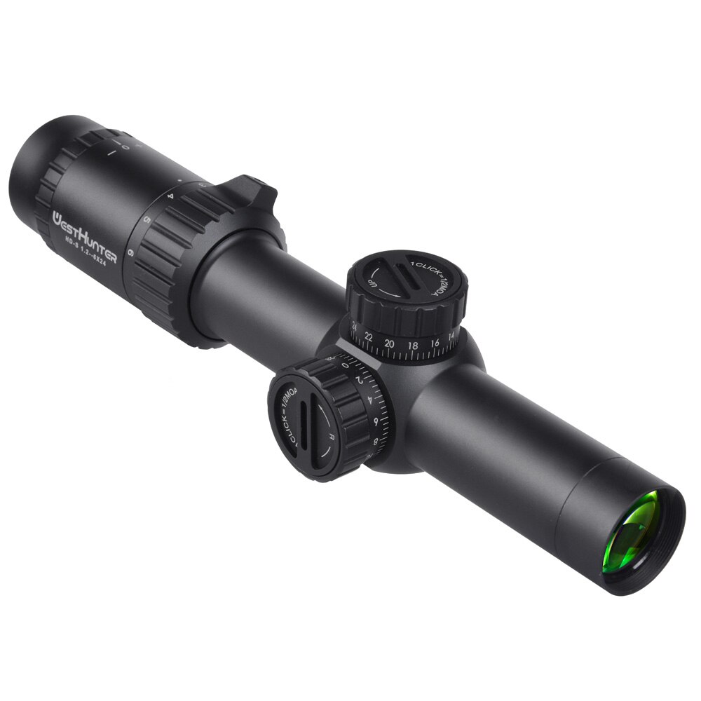 WestHunter HD-S 1.2-6X24 Compact Scope Mil Dot Reticle Airsoft Hunting Riflescopes Turret Reset Lock Tactical Optical Sight .223