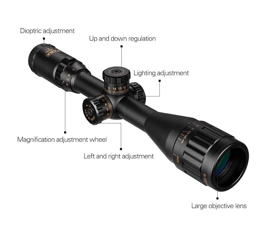 DIANA 4-16x44 Tactical Riflescope Optic Sight Green Red Illuminated Hunting Scopes Rifle Scope Sniper Airsoft Air Gun S