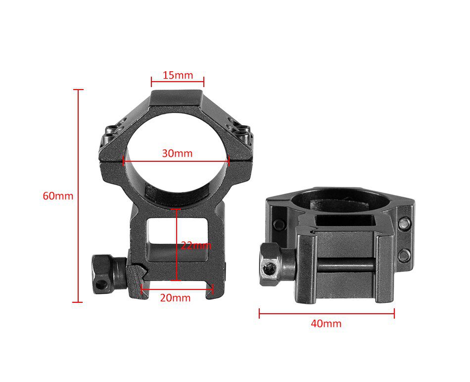 2pcs Rifle Tactical High Profile 30mm Scope Rings 20mm Dovetail Rail Mount