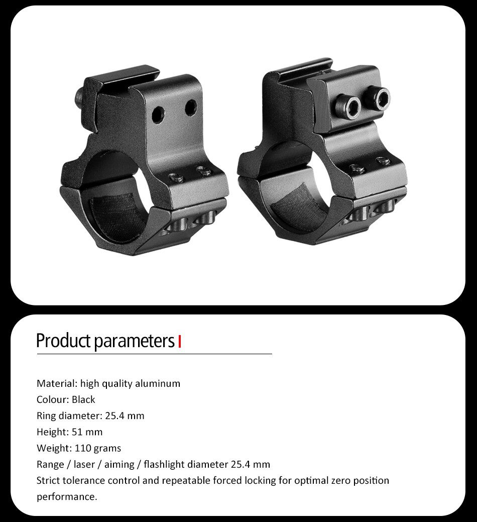 2PCS 25.4mm/30mm Rifle Scope Ring Medium Profile Scope Mount 11mm/20mm Picatinny Dovetail Scope Rail Mount Hunting Caza
