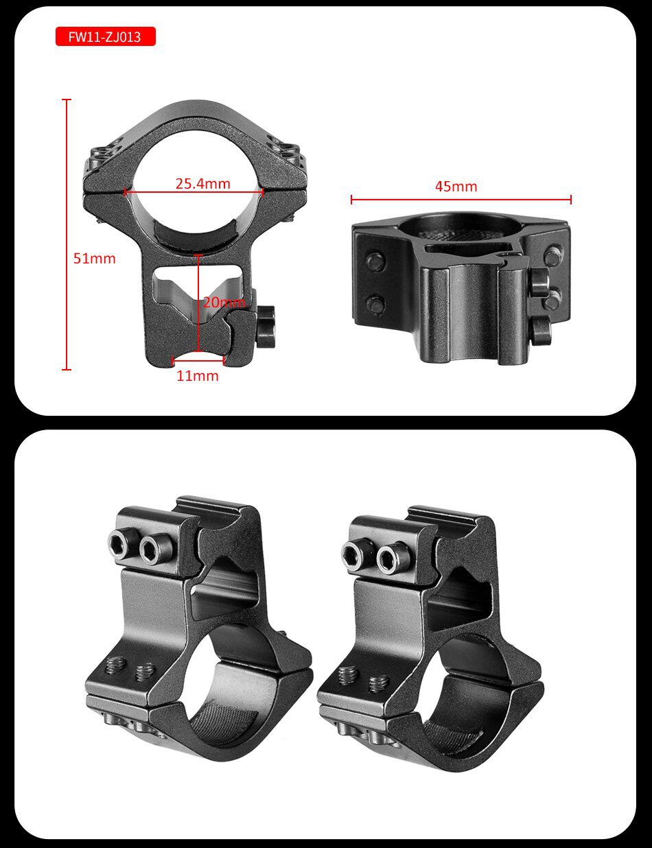 2PCS 25.4mm/30mm Rifle Scope Ring Medium Profile Scope Mount 11mm/20mm Picatinny Dovetail Scope Rail Mount Hunting Caza