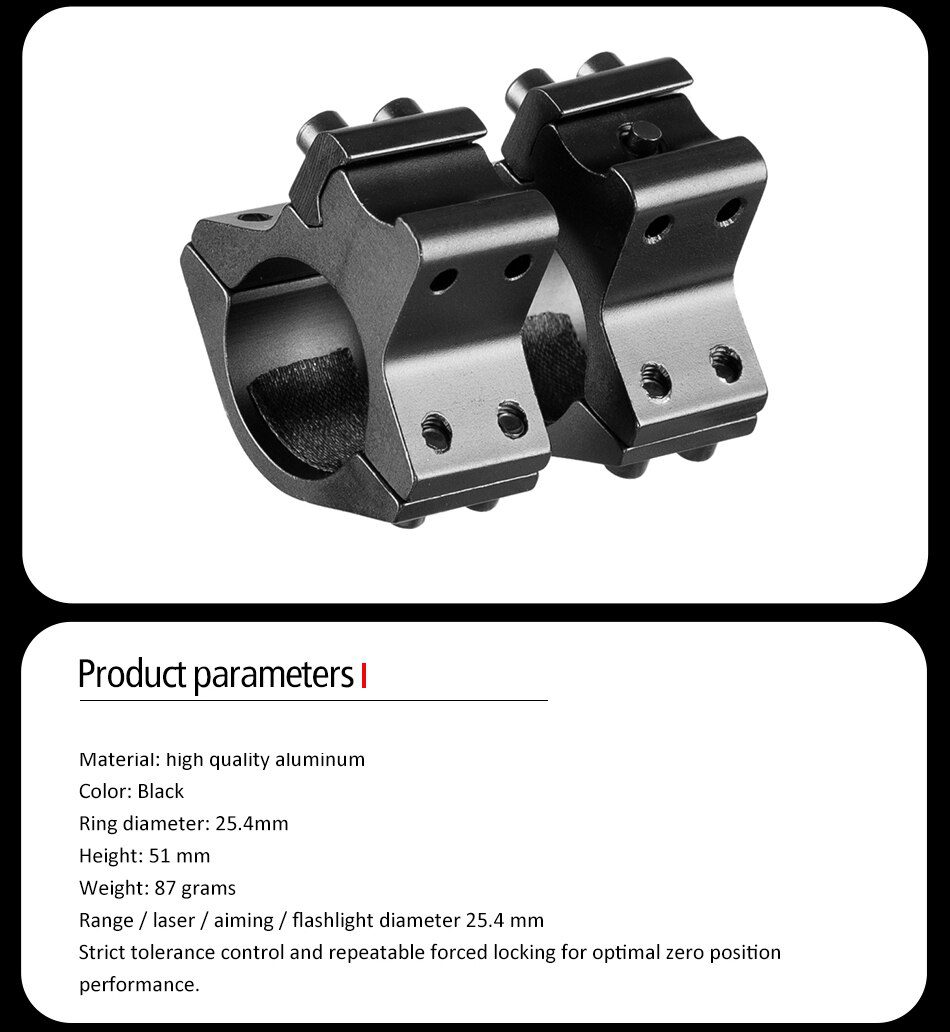 2PCS 25.4mm/30mm Rifle Scope Ring Medium Profile Scope Mount 11mm/20mm Picatinny Dovetail Scope Rail Mount Hunting Caza
