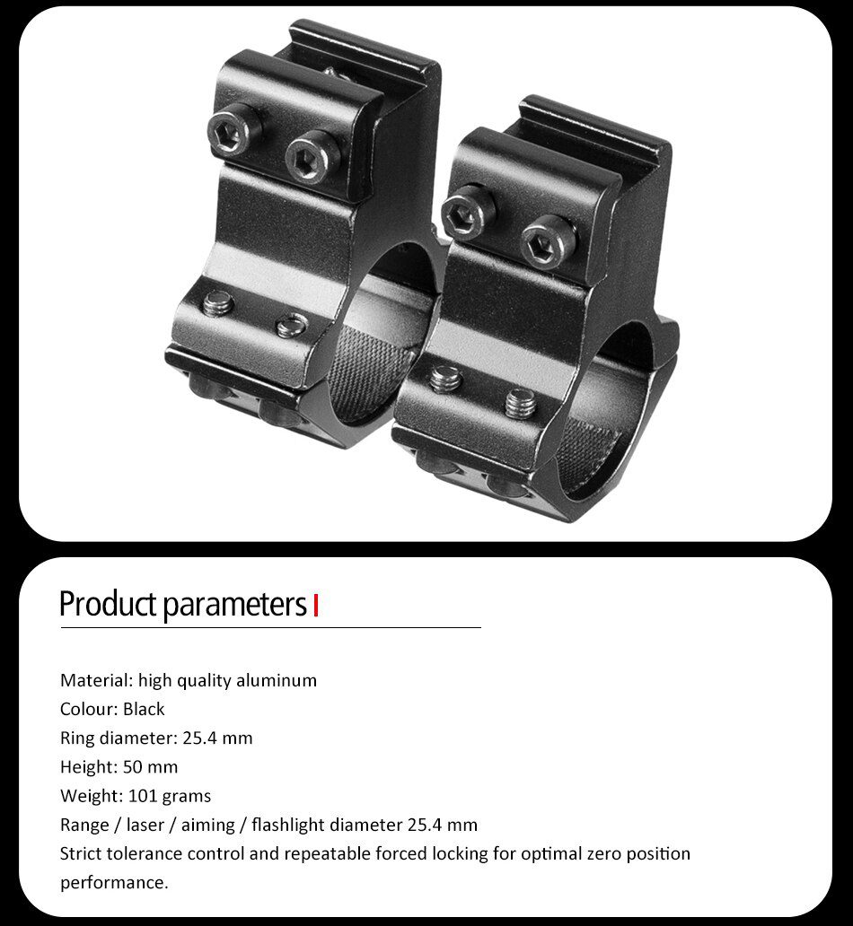 2PCS 25.4mm/30mm Rifle Scope Ring Medium Profile Scope Mount 11mm/20mm Picatinny Dovetail Scope Rail Mount Hunting Caza