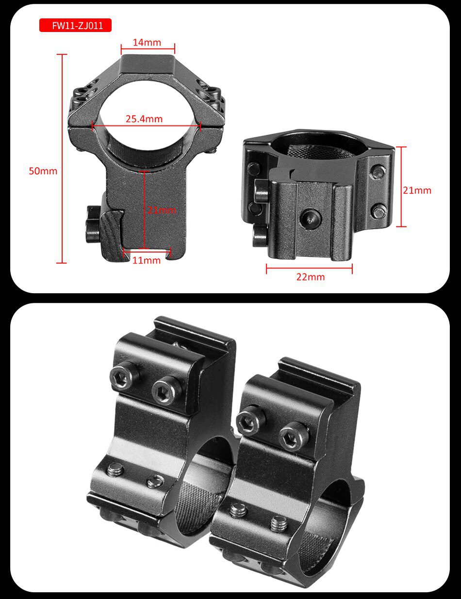 2PCS 25.4mm/30mm Rifle Scope Ring Medium Profile Scope Mount 11mm/20mm Picatinny Dovetail Scope Rail Mount Hunting Caza