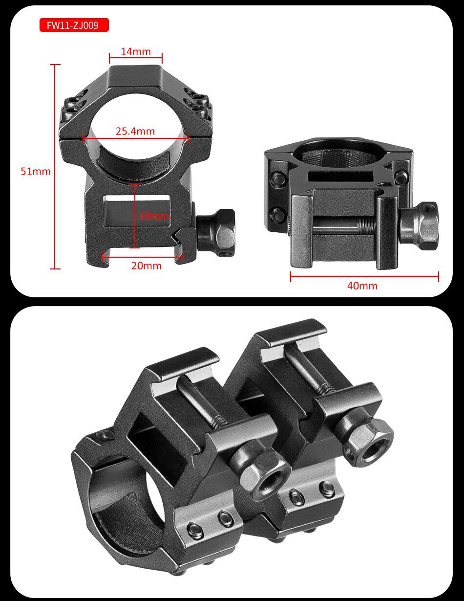 2PCS 25.4mm/30mm Rifle Scope Ring Medium Profile Scope Mount 11mm/20mm Picatinny Dovetail Scope Rail Mount Hunting Caza