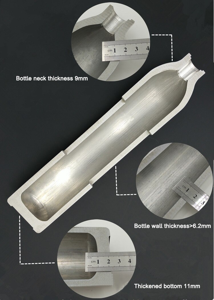 0.25/0.35L/0.42L/0.5L Aviation Al Alloy Gas Cylinder 30MPA High Pressure Air Cylinder Aquarium CO2 Tank Thread M18*1.5