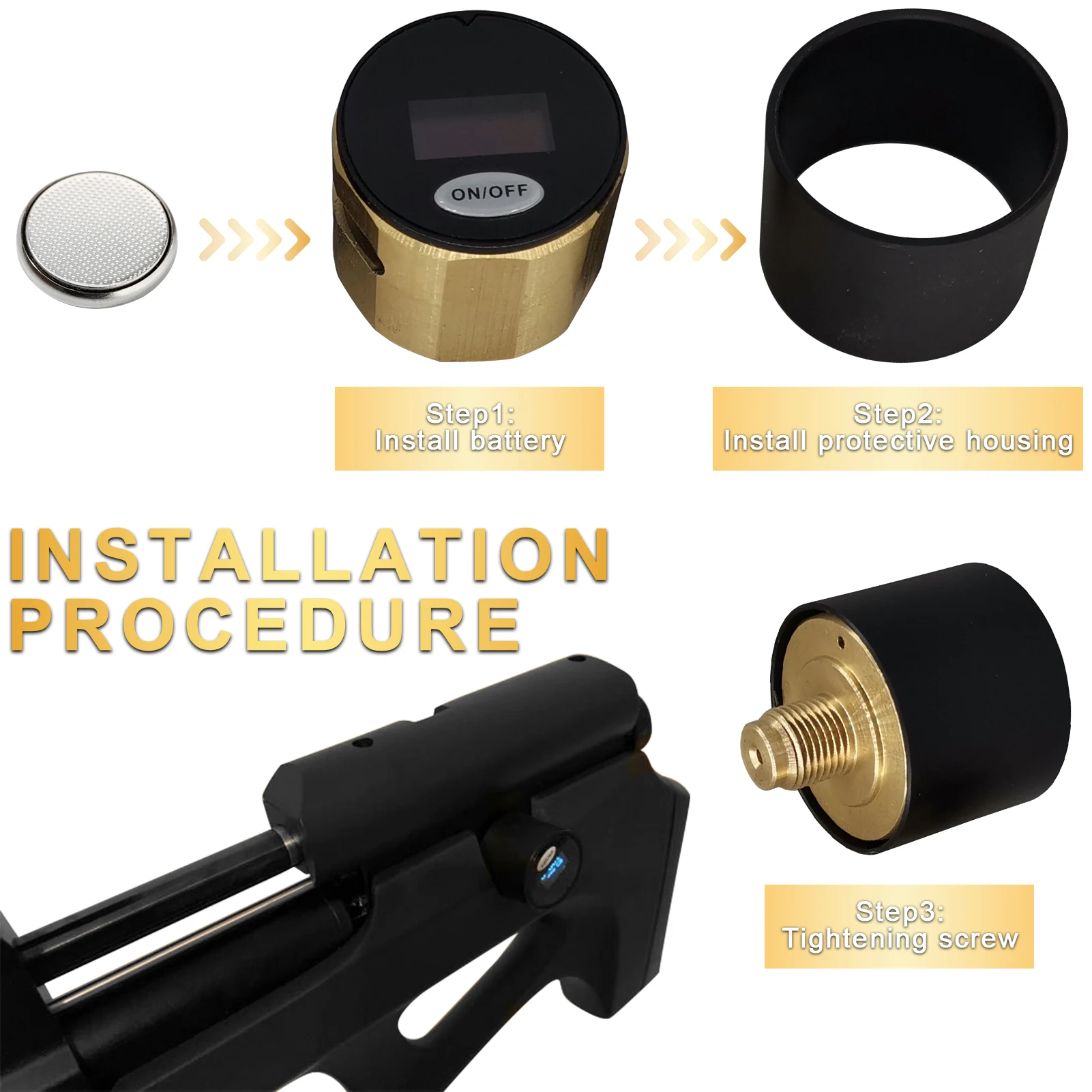 28mm PCP digital pressure gauge FX EDGUN high pressure manometer Sekhmet Paintball gauge 400Bar