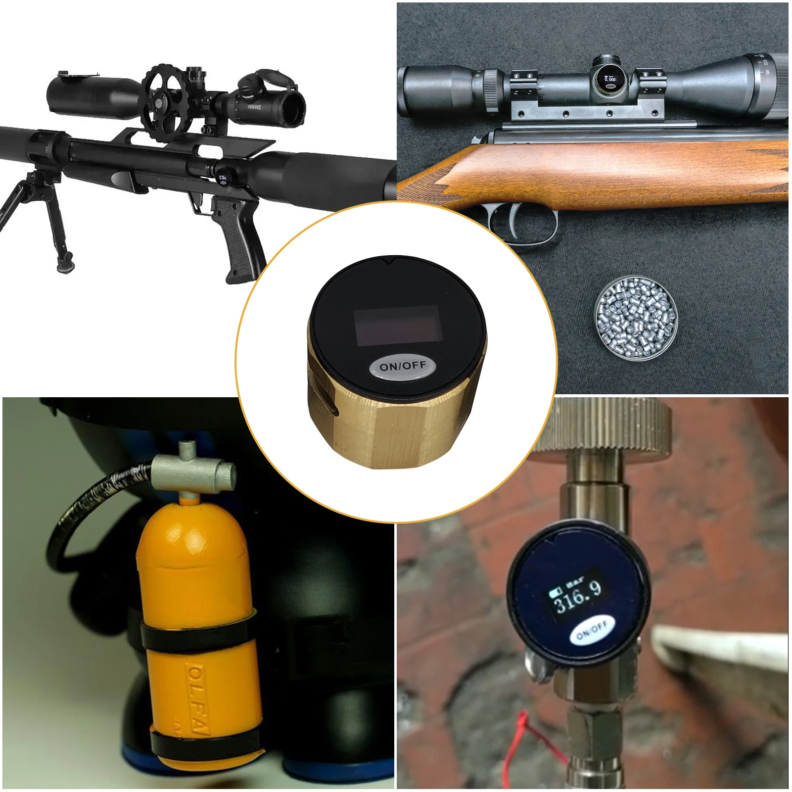 28mm PCP digital pressure gauge FX EDGUN high pressure manometer Sekhmet Paintball gauge 400Bar