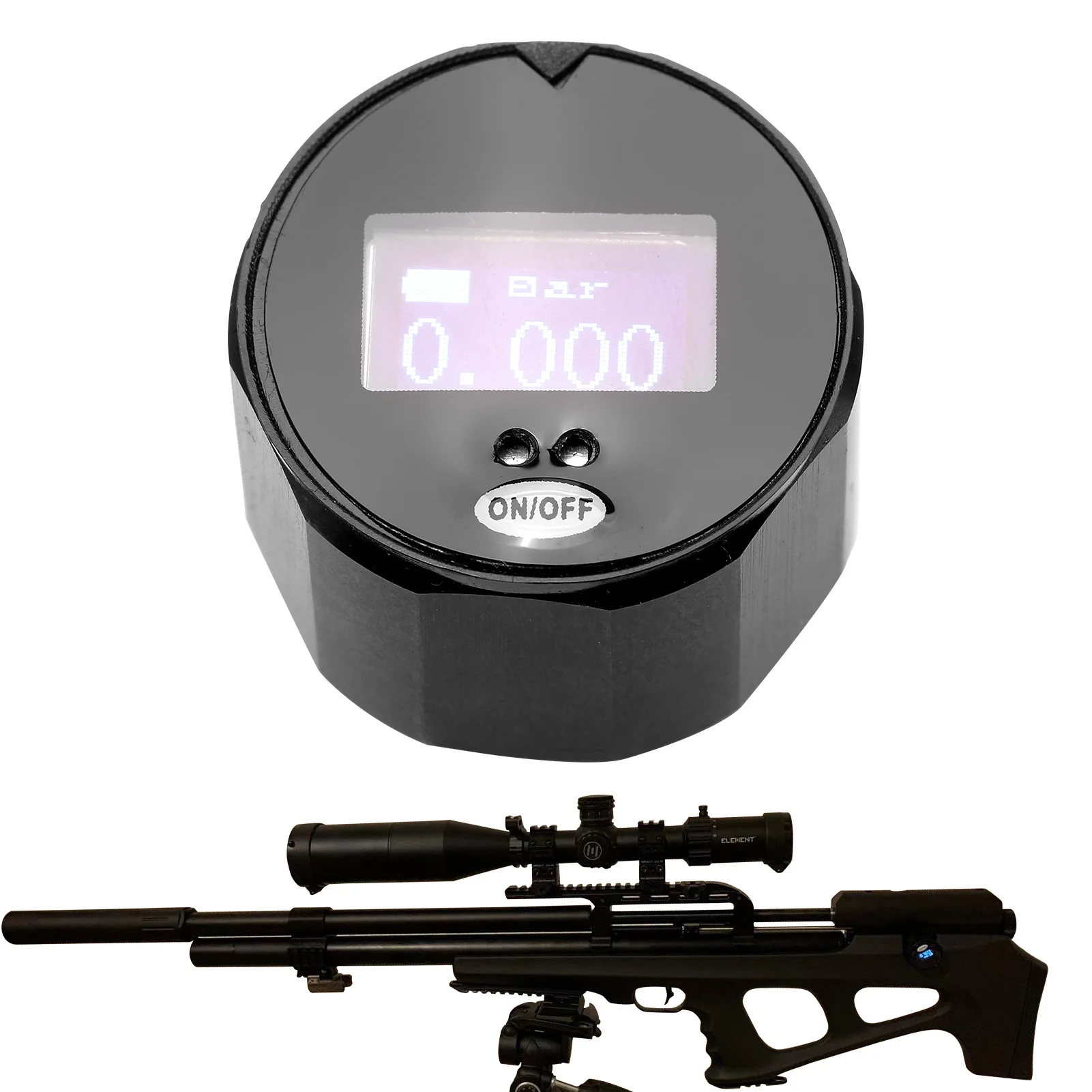 25mm 400Bar(6000Psi) HPA PCP Air-Gun High Precision Digital Pressure Gauge Paintball Manometer Backlight Display with USB Cable
