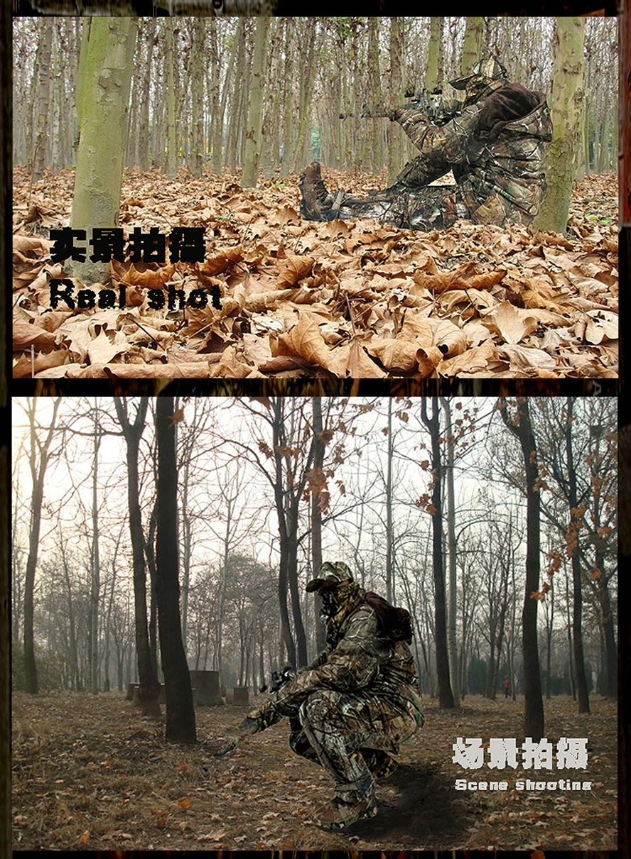 Winter Warm Hunting Clothes Thicken Bird Watching Fishing Cloth Outdoor Bionic Camo Ghillie Suit Sniper Hunting Camouflage Cloth