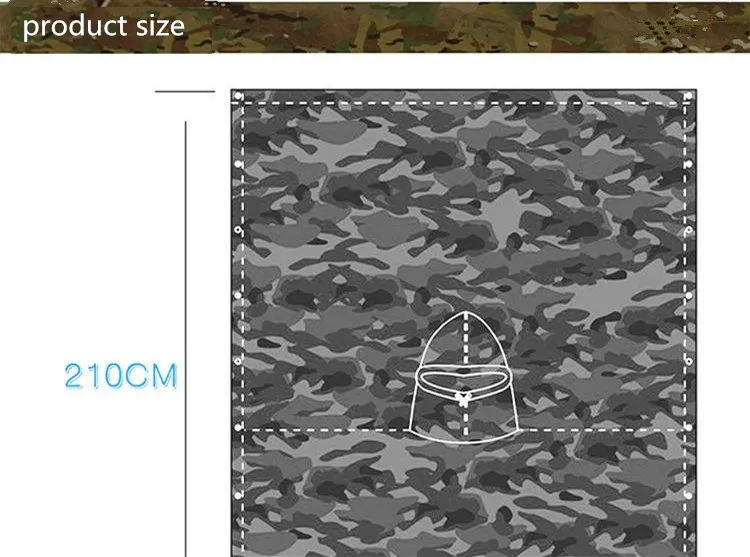 Outdoor Military Breathable Camouflage Poncho Jungle Tactical Raincoat Birdwatching Hiking Hunting Ghillie Suit Travel Rain Gear