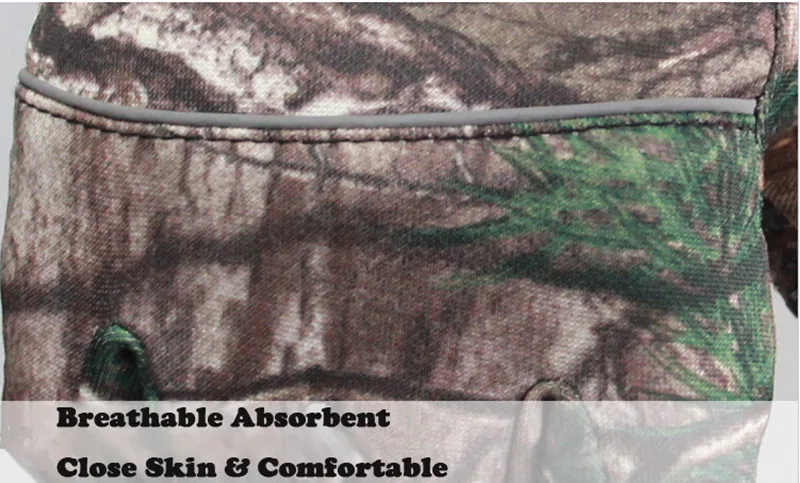 Autumn Winter Anti-Skid Gloves Tree Bionic Camouflage Hunting Gloves Two Finger Cut Fishing Gloves Thermal Full Finger Mittens