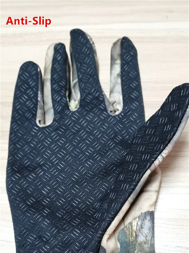 Autumn Winter Anti-Skid Gloves Tree Bionic Camouflage Hunting Gloves Two Finger Cut Fishing Gloves Thermal Full Finger Mittens