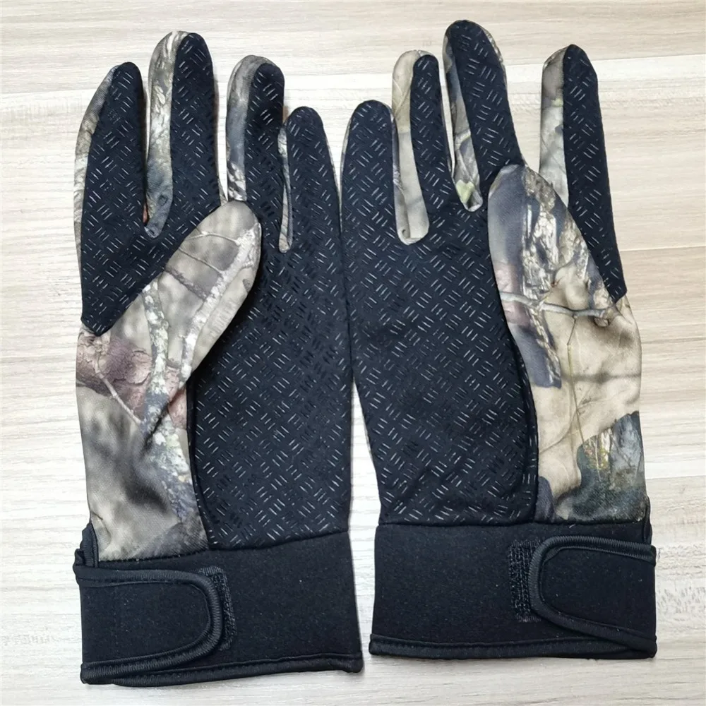 Autumn Winter Anti-Skid Gloves Tree Bionic Camouflage Hunting Gloves Two Finger Cut Fishing Gloves Thermal Full Finger Mittens
