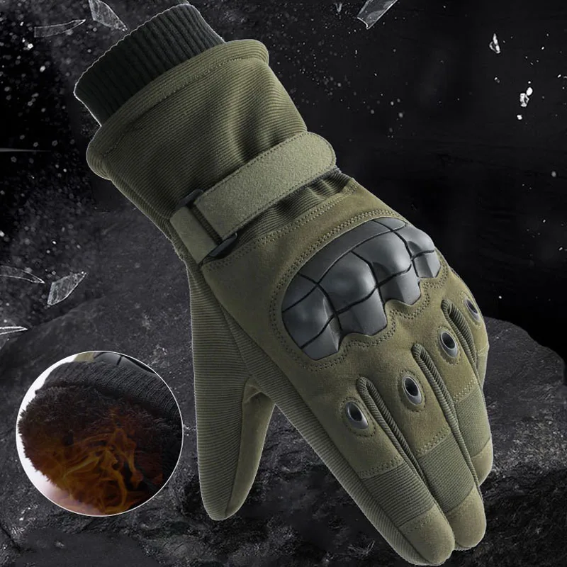 Full Finger Winter Warm Tactical Gloves Military Combat Touch Screen Thermal Gloves Outdoor Skiing Hunting Protective Gloves Men