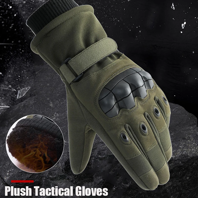 Full Finger Winter Warm Tactical Gloves Military Combat Touch Screen Thermal Gloves Outdoor Skiing Hunting Protective Gloves Men
