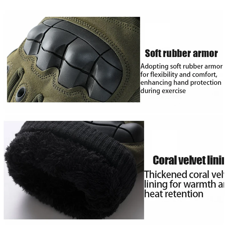 Full Finger Winter Warm Tactical Gloves Military Combat Touch Screen Thermal Gloves Outdoor Skiing Hunting Protective Gloves Men