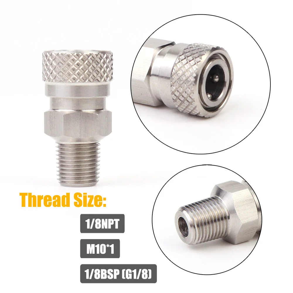 High Pressure 8MM Foster Quick Disconnect Male Female Adaptor Fill Nipple Blind Plug Thread 1/8NPT&1/8BSP&M10*1