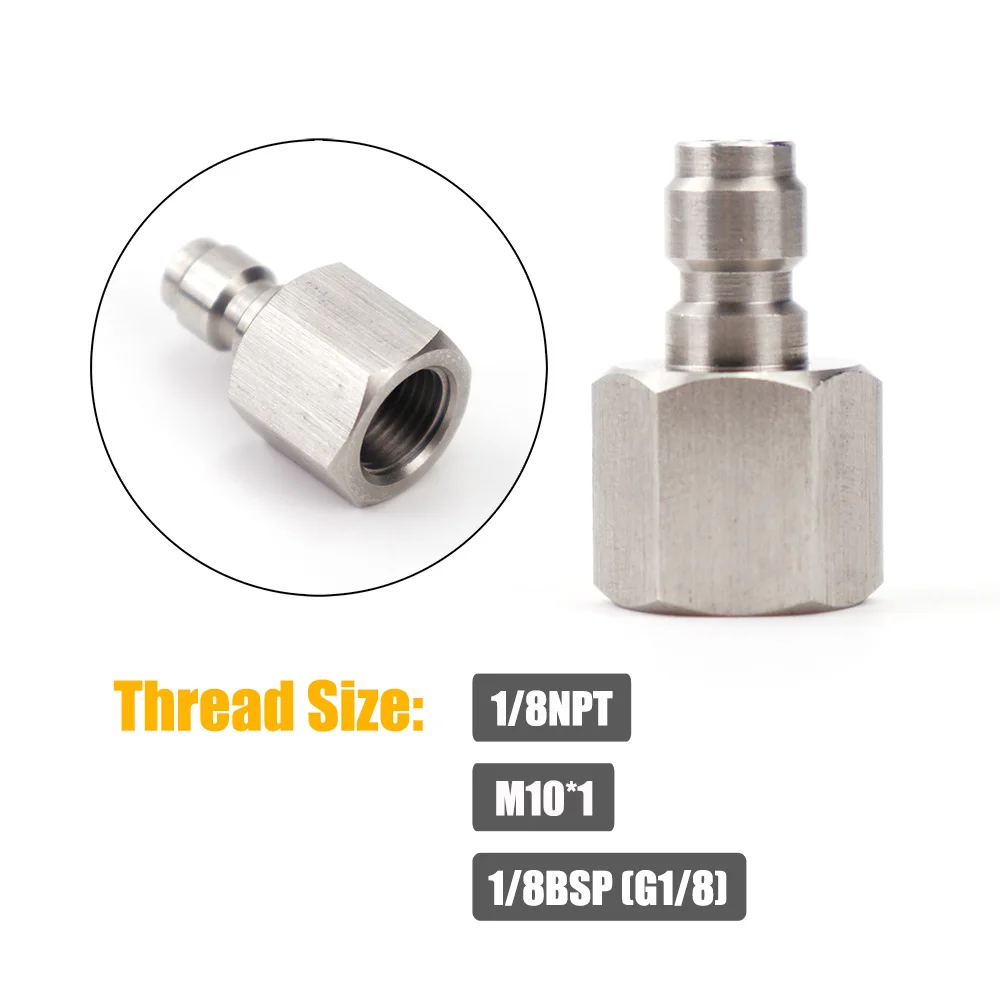 High Pressure 8MM Foster Quick Disconnect Male Female Adaptor Fill Nipple Blind Plug Thread 1/8NPT&1/8BSP&M10*1