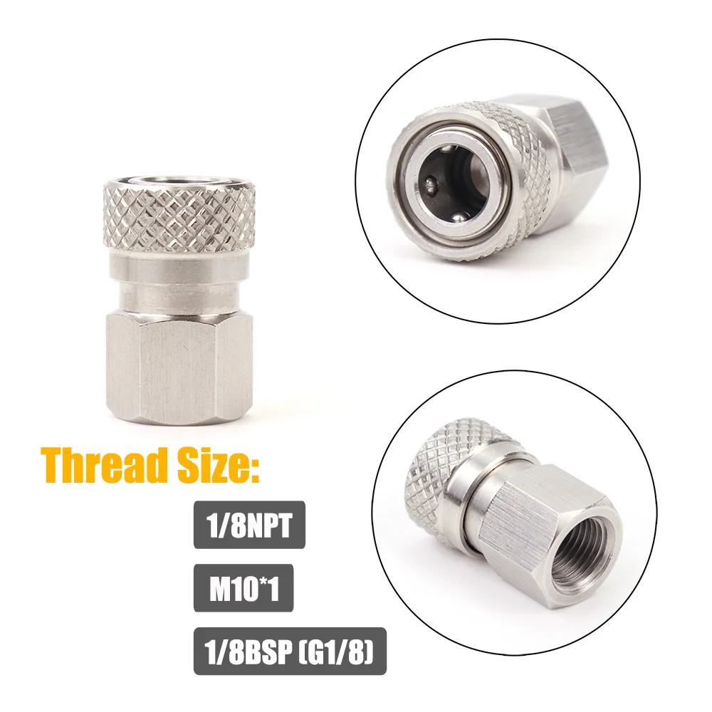 High Pressure 8MM Foster Quick Disconnect Male Female Adaptor Fill Nipple Blind Plug Thread 1/8NPT&1/8BSP&M10*1