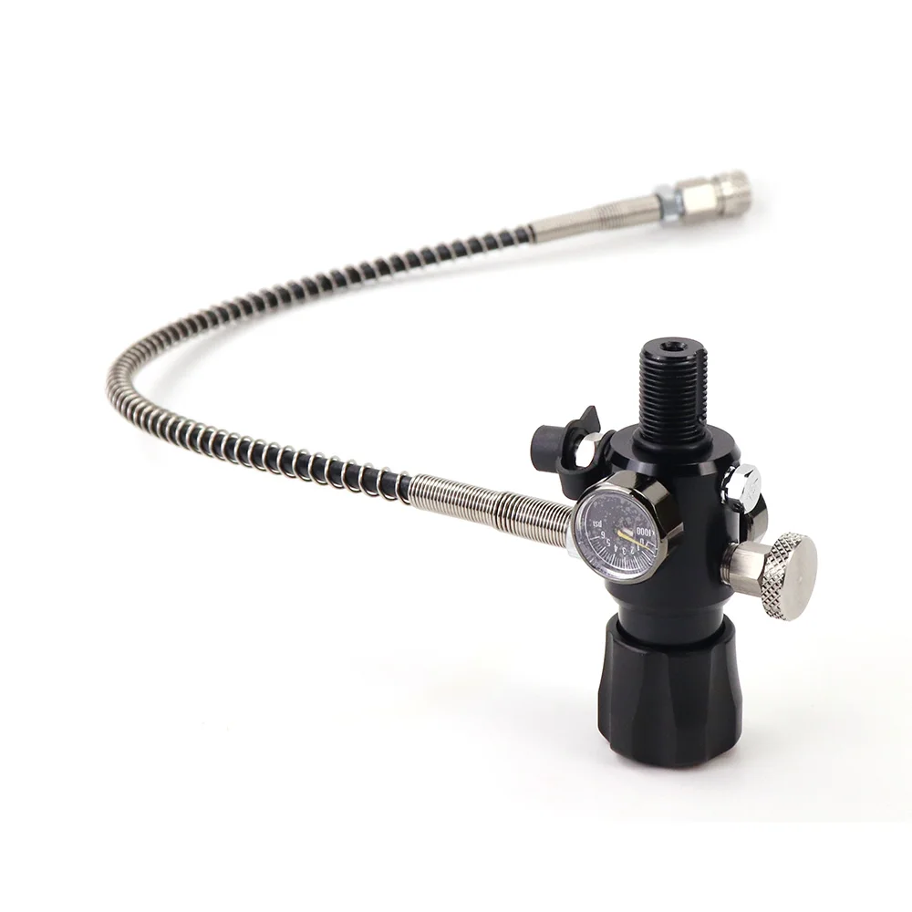 4500Psi 300Bar HPA Compressed Air Tank Charging Valve & DIN Valve Scuba Filling Station With Dual Gauge 20Inch Hose