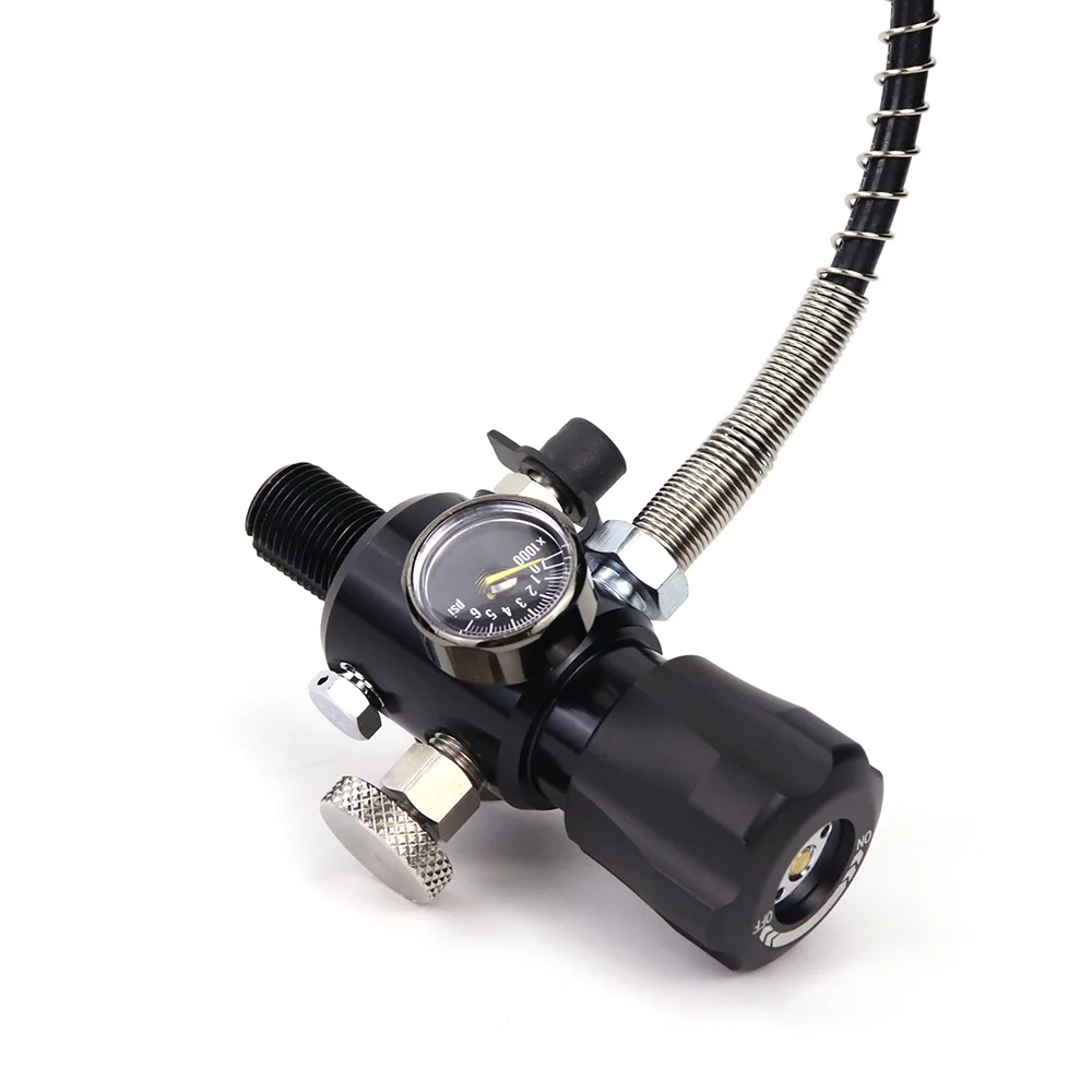 4500Psi 300Bar HPA Compressed Air Tank Charging Valve & DIN Valve Scuba Filling Station With Dual Gauge 20Inch Hose